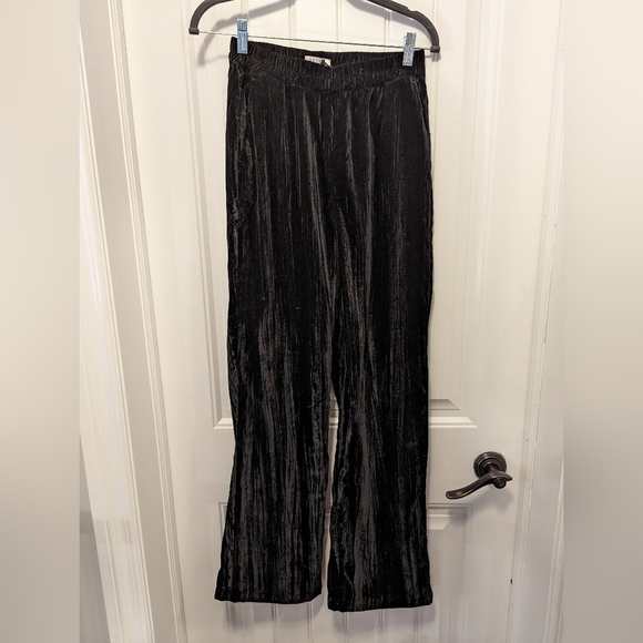 Black Velvet Wide leg Boho pants size XS, by COSTE rebel Europe. New - Picture 10 of 12